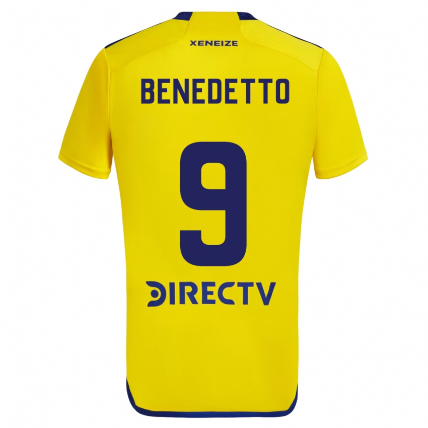 Criança Camisola Dario Benedetto #9 Amarelo Azul Alternativa 2024/25 Camisa Brasil