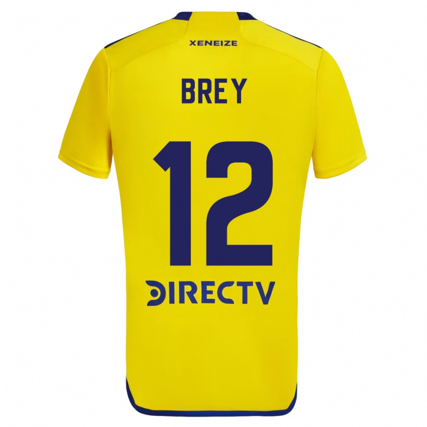 Criança Camisola Leandro Brey #12 Amarelo Azul Alternativa 2024/25 Camisa Brasil