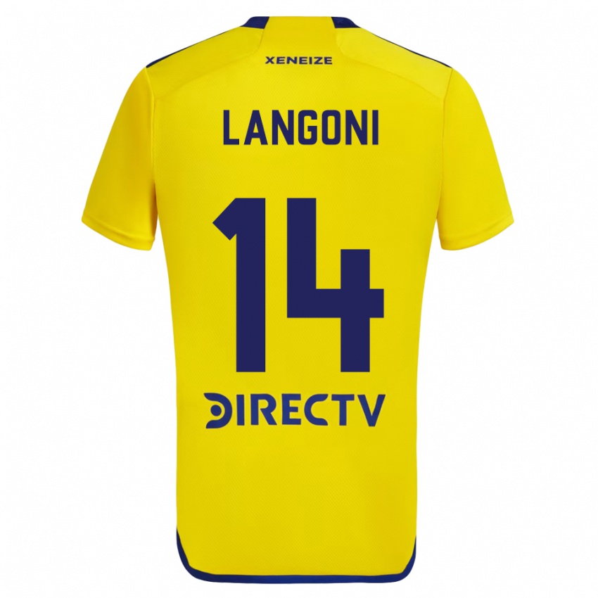 Criança Camisola Luca Langoni #14 Amarelo Azul Alternativa 2024/25 Camisa Brasil