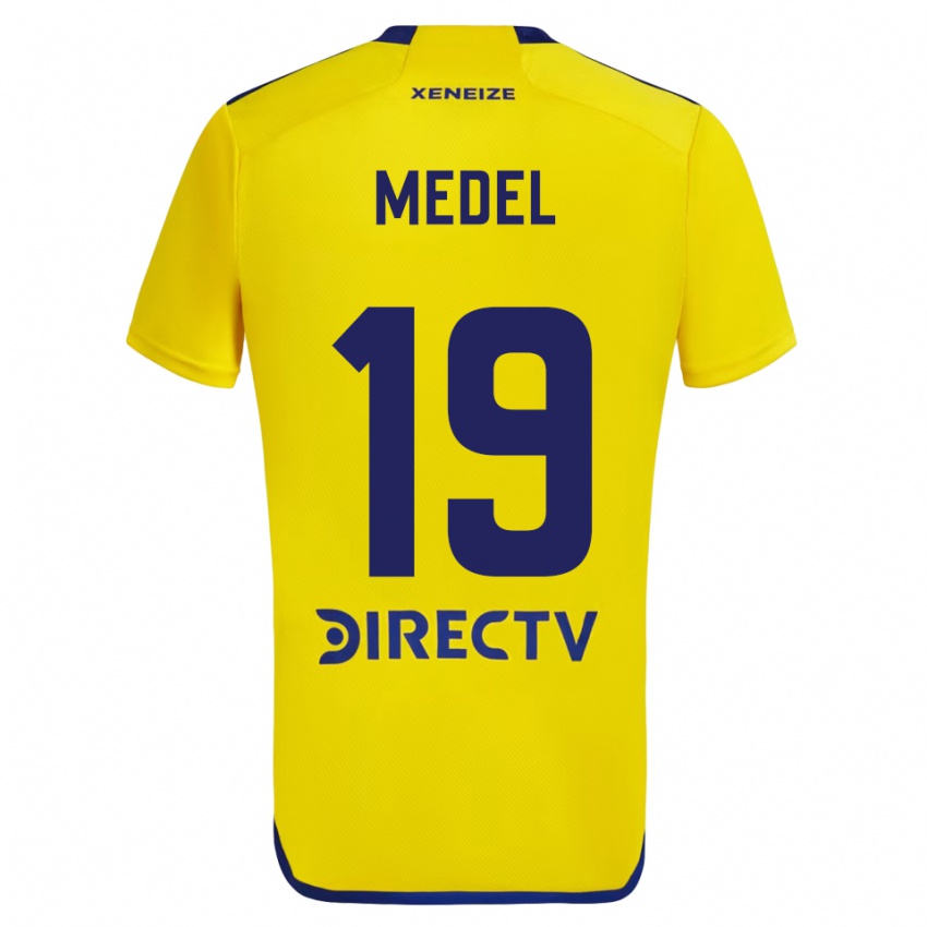 Criança Camisola Gary Medel #19 Amarelo Azul Alternativa 2024/25 Camisa Brasil