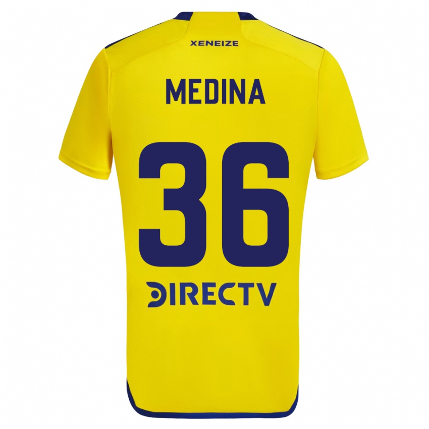 Criança Camisola Cristian Medina #36 Amarelo Azul Alternativa 2024/25 Camisa Brasil