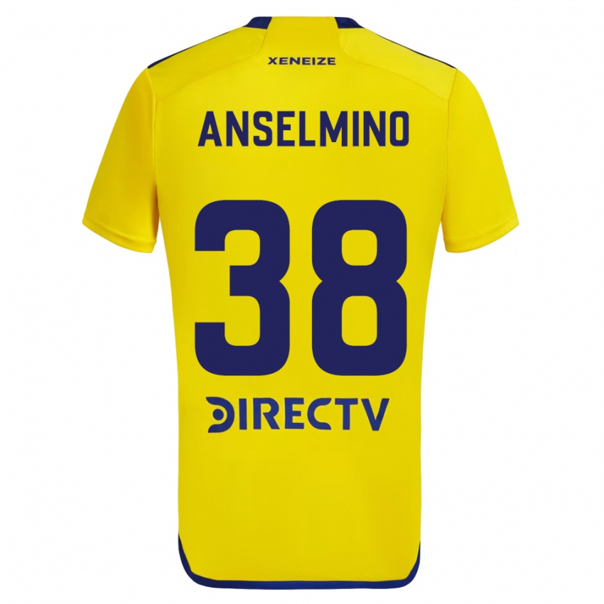 Criança Camisola Aarón Anselmino #38 Amarelo Azul Alternativa 2024/25 Camisa Brasil