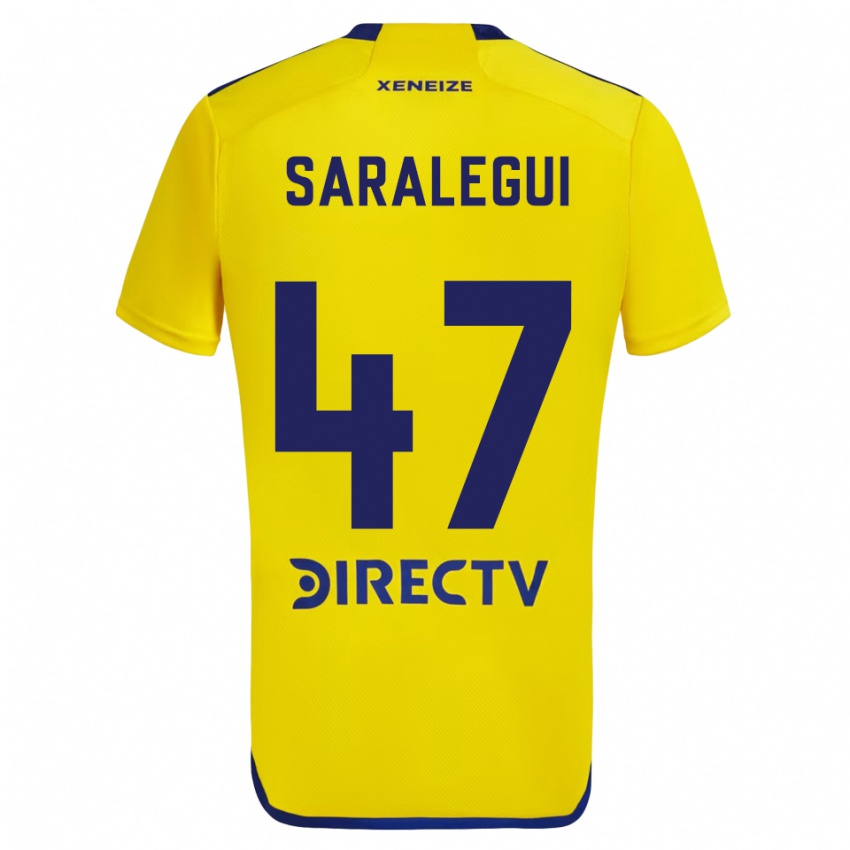 Criança Camisola Jabes Saralegui #47 Amarelo Azul Alternativa 2024/25 Camisa Brasil