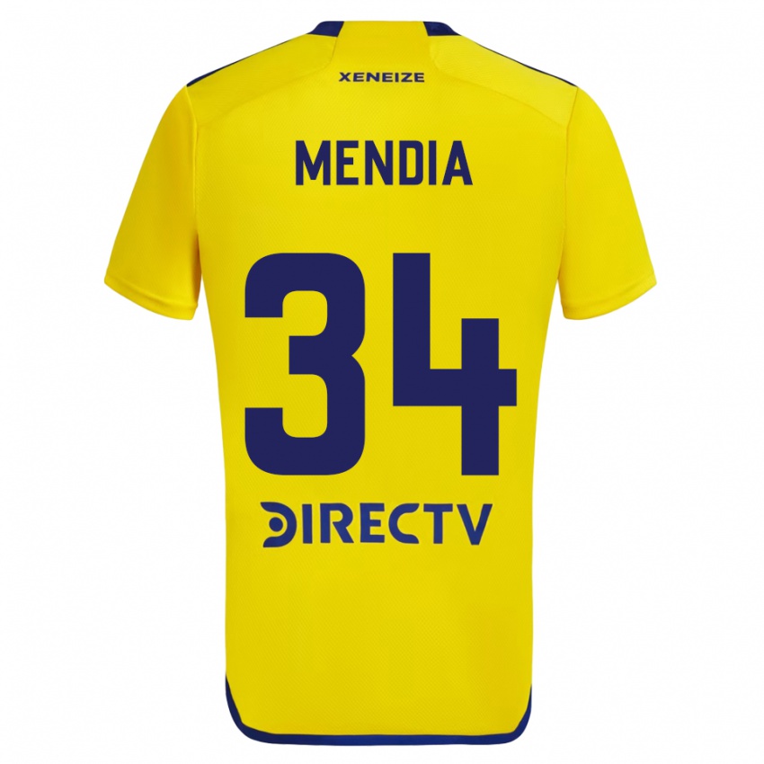 Criança Camisola Mateo Mendia #34 Amarelo Azul Alternativa 2024/25 Camisa Brasil