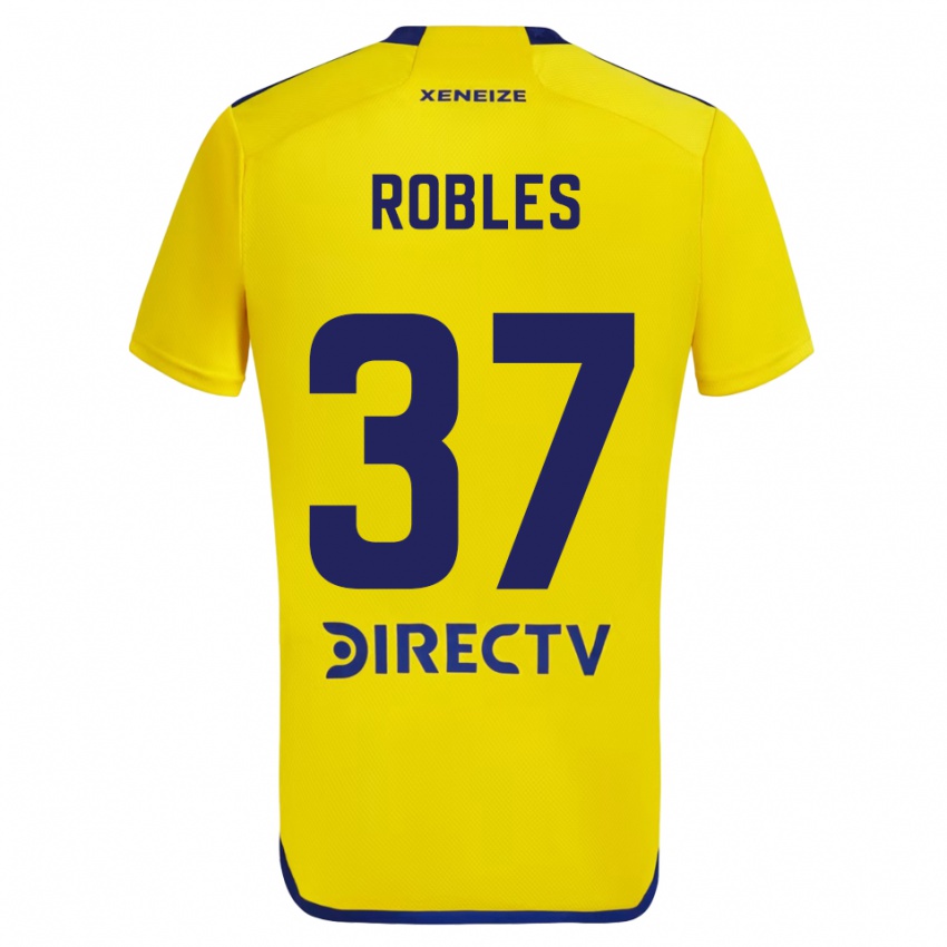 Criança Camisola Sebastián Díaz Robles #37 Amarelo Azul Alternativa 2024/25 Camisa Brasil