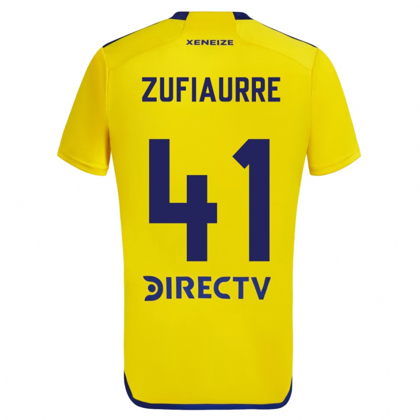 Criança Camisola Iker Zufiaurre #41 Amarelo Azul Alternativa 2024/25 Camisa Brasil