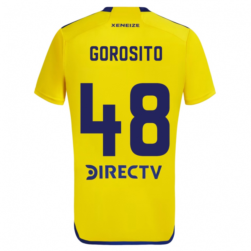 Criança Camisola Dylan Gorosito #48 Amarelo Azul Alternativa 2024/25 Camisa Brasil