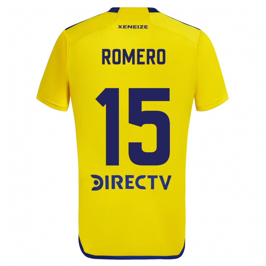 Criança Camisola Alejo Romero #15 Amarelo Azul Alternativa 2024/25 Camisa Brasil