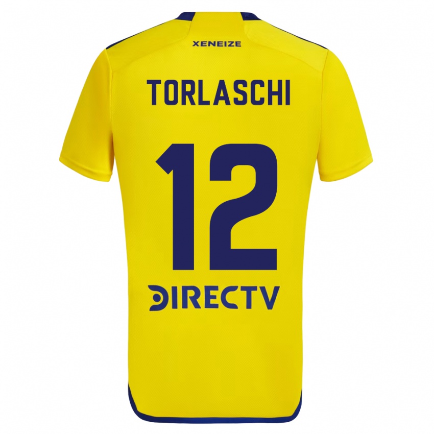 Criança Camisola Lucas Torlaschi #12 Amarelo Azul Alternativa 2024/25 Camisa Brasil