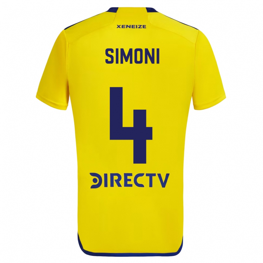 Criança Camisola Tiago Simoni #4 Amarelo Azul Alternativa 2024/25 Camisa Brasil