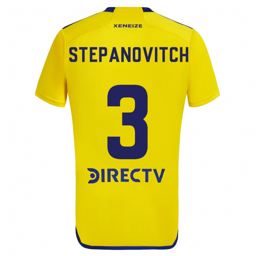 Criança Camisola Nicolás Stepanovitch #3 Amarelo Azul Alternativa 2024/25 Camisa Brasil