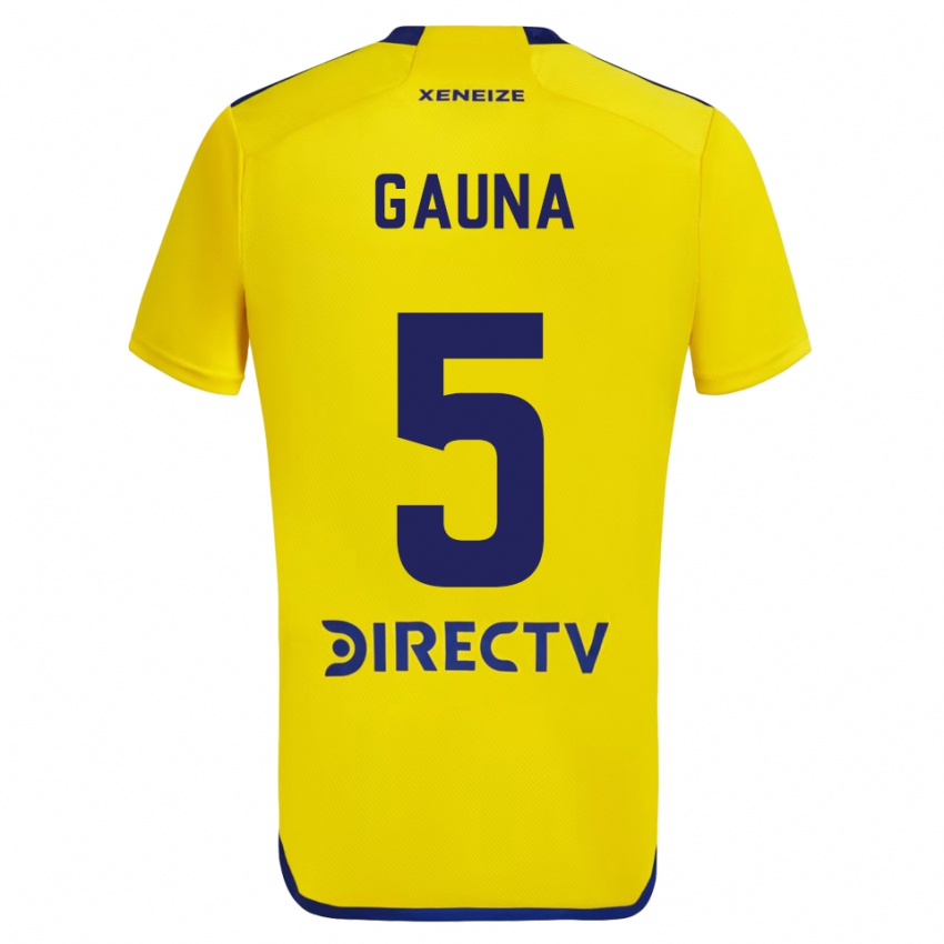 Criança Camisola Santiago Gauna #5 Amarelo Azul Alternativa 2024/25 Camisa Brasil