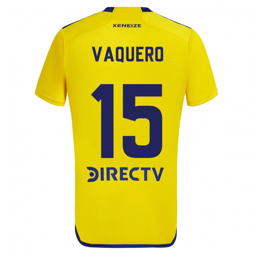 Criança Camisola Iván Vaquero #15 Amarelo Azul Alternativa 2024/25 Camisa Brasil