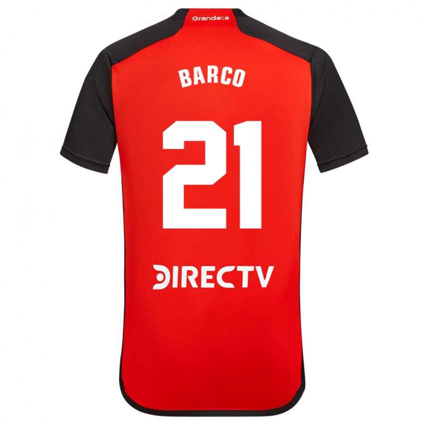 Criança Camisola Esequiel Barco #21 Vermelho Preto Branco Alternativa 2024/25 Camisa Brasil