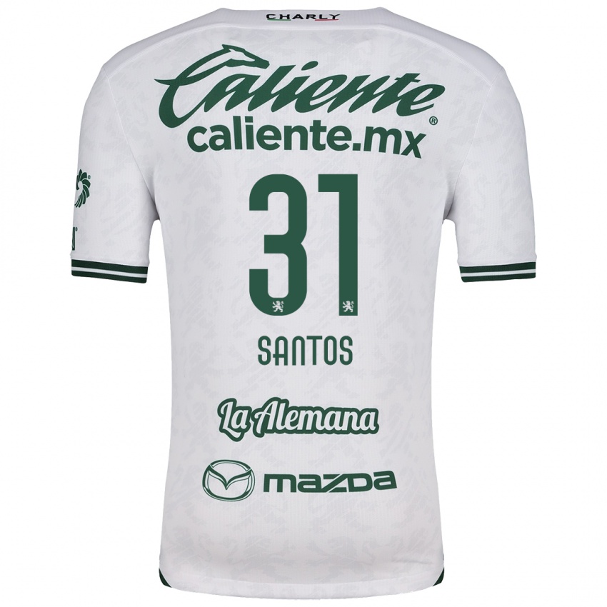 Criança Camisola Sebastián Santos #31 Branco Verde Alternativa 2024/25 Camisa Brasil