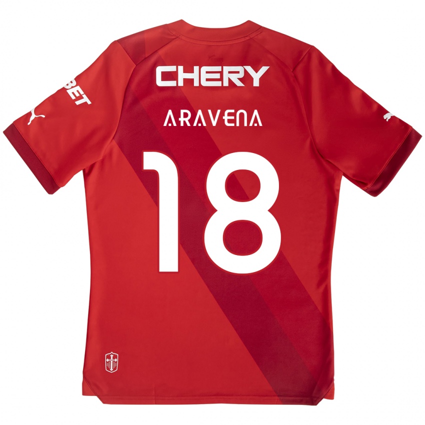 Criança Camisola Alexander Aravena #18 Vermelho Branco Alternativa 2024/25 Camisa Brasil