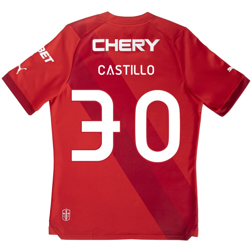 Criança Camisola Nicolas Castillo #30 Vermelho Branco Alternativa 2024/25 Camisa Brasil