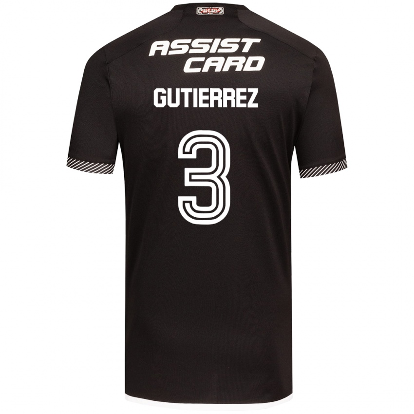 Criança Camisola Daniel Gutiérrez #3 Preto Branco Alternativa 2024/25 Camisa Brasil