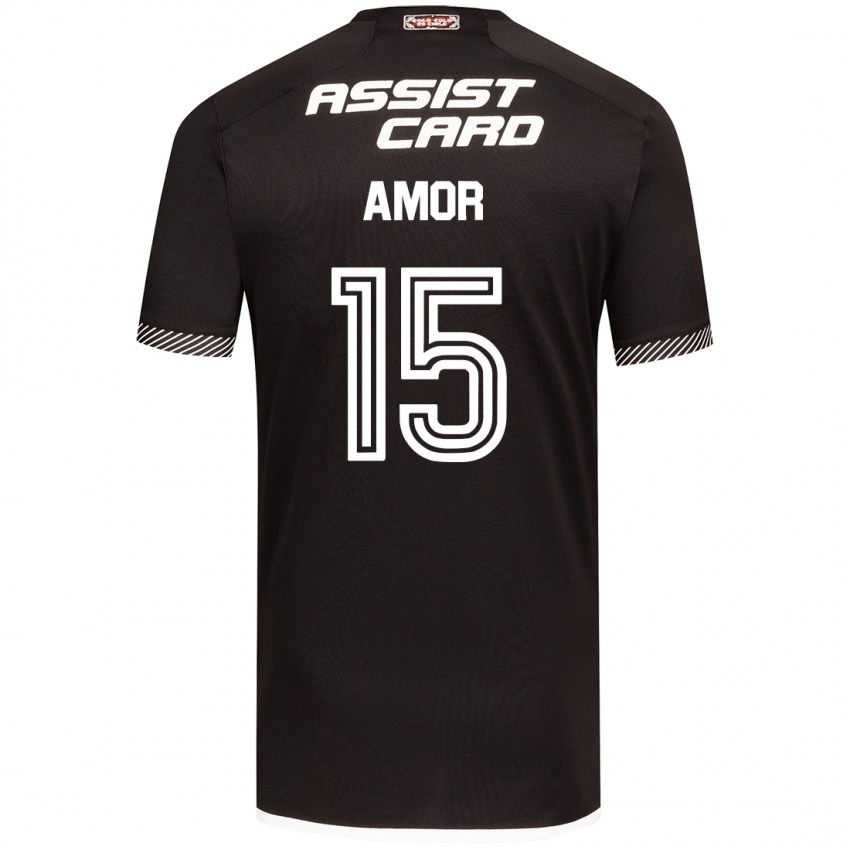 Criança Camisola Emiliano Amor #15 Preto Branco Alternativa 2024/25 Camisa Brasil