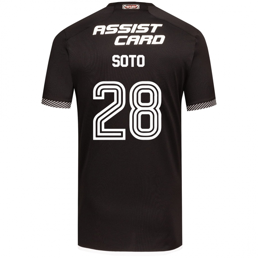 Criança Camisola Lucas Soto #28 Preto Branco Alternativa 2024/25 Camisa Brasil