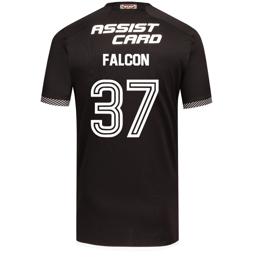 Criança Camisola Maximiliano Falcón #37 Preto Branco Alternativa 2024/25 Camisa Brasil