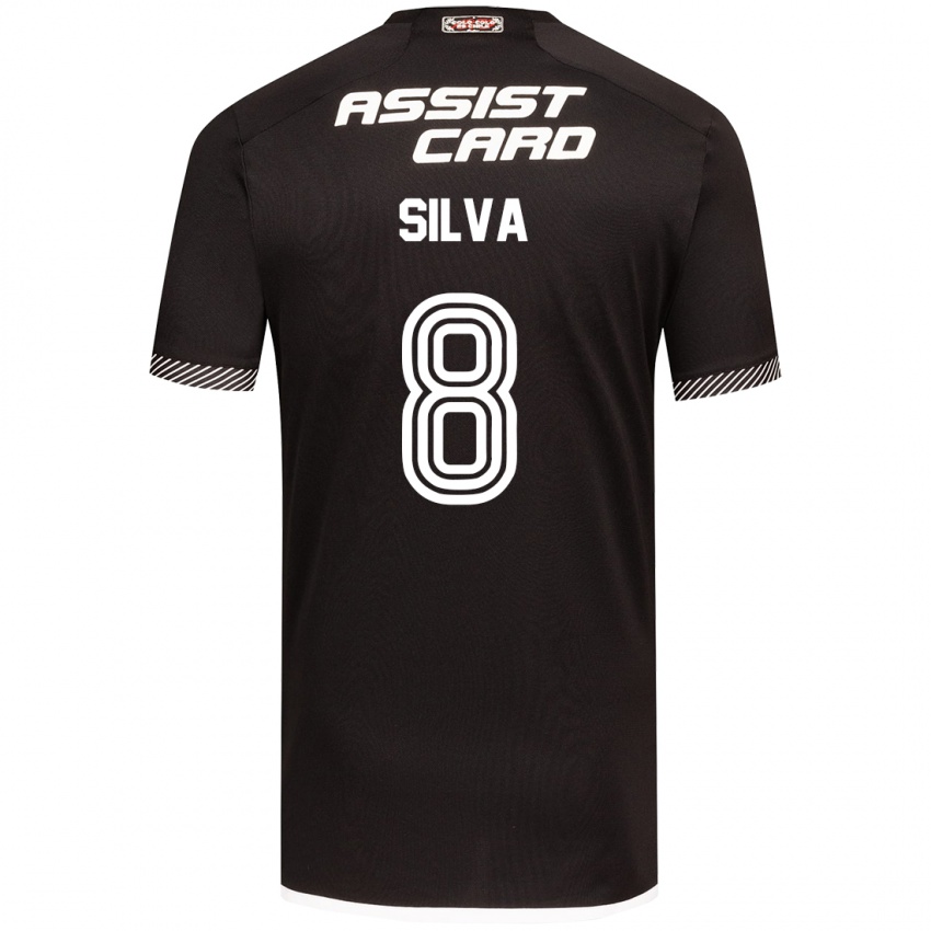 Criança Camisola Bastián Silva #8 Preto Branco Alternativa 2024/25 Camisa Brasil