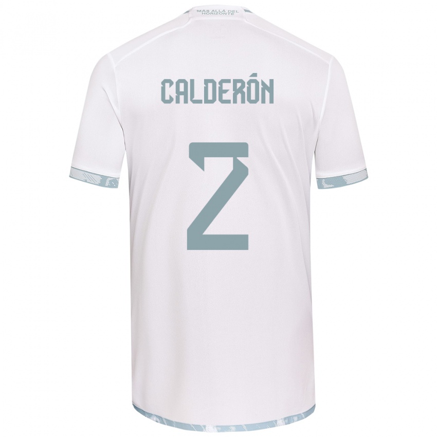 Criança Camisola Franco Calderón #2 Branco Cinza Alternativa 2024/25 Camisa Brasil