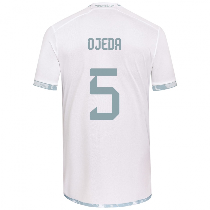 Criança Camisola Emmanuel Ojeda #5 Branco Cinza Alternativa 2024/25 Camisa Brasil