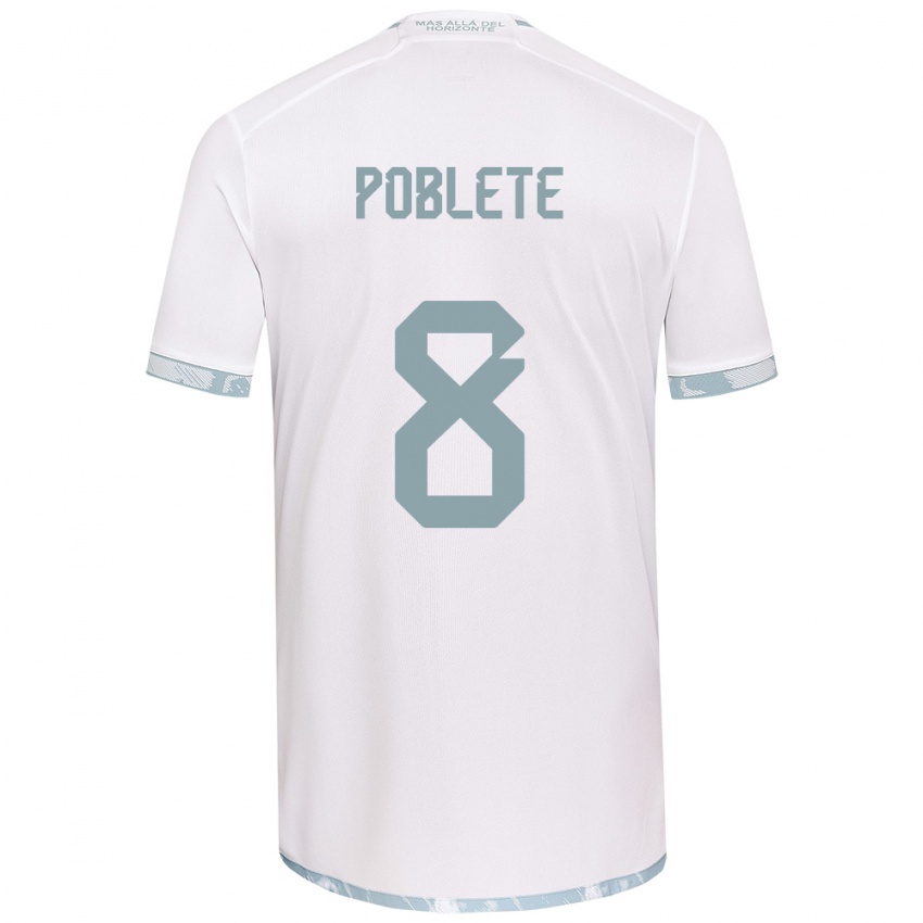 Criança Camisola Israel Poblete #8 Branco Cinza Alternativa 2024/25 Camisa Brasil