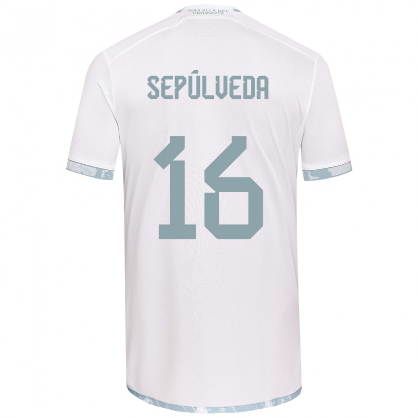 Criança Camisola Matías Sepúlveda #16 Branco Cinza Alternativa 2024/25 Camisa Brasil