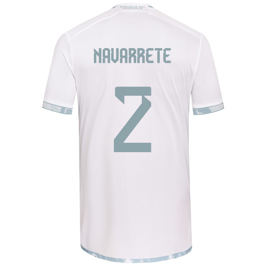 Criança Camisola Daniel Navarrete #2 Branco Cinza Alternativa 2024/25 Camisa Brasil