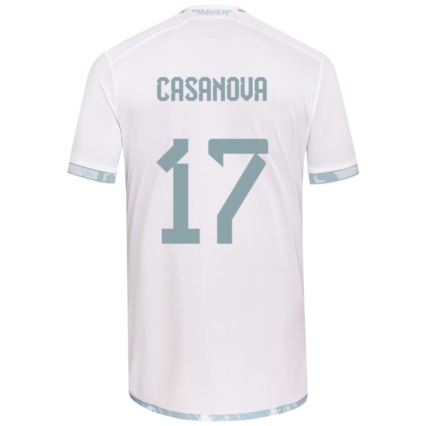 Criança Camisola Luis Casanova #17 Branco Cinza Alternativa 2024/25 Camisa Brasil