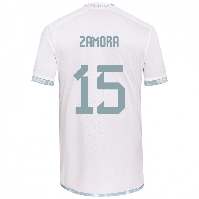 Criança Camisola Daniela Zamora #15 Branco Cinza Alternativa 2024/25 Camisa Brasil