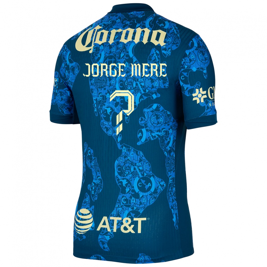 Criança Camisola Jorge Meré #0 Azul Amarelo Alternativa 2024/25 Camisa Brasil