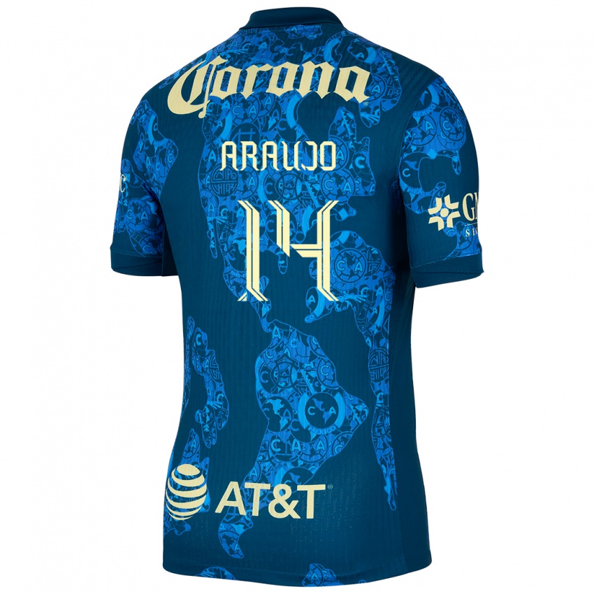 Criança Camisola Néstor Araújo #14 Azul Amarelo Alternativa 2024/25 Camisa Brasil