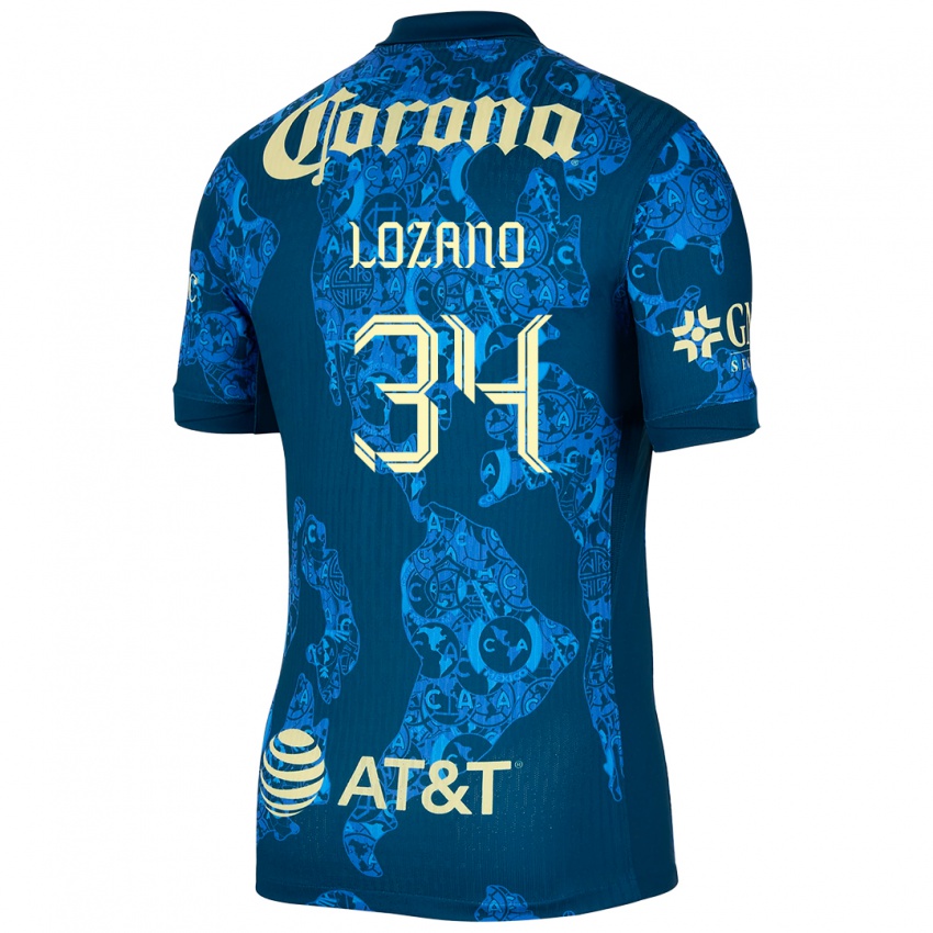 Criança Camisola Esteban Lozano #34 Azul Amarelo Alternativa 2024/25 Camisa Brasil