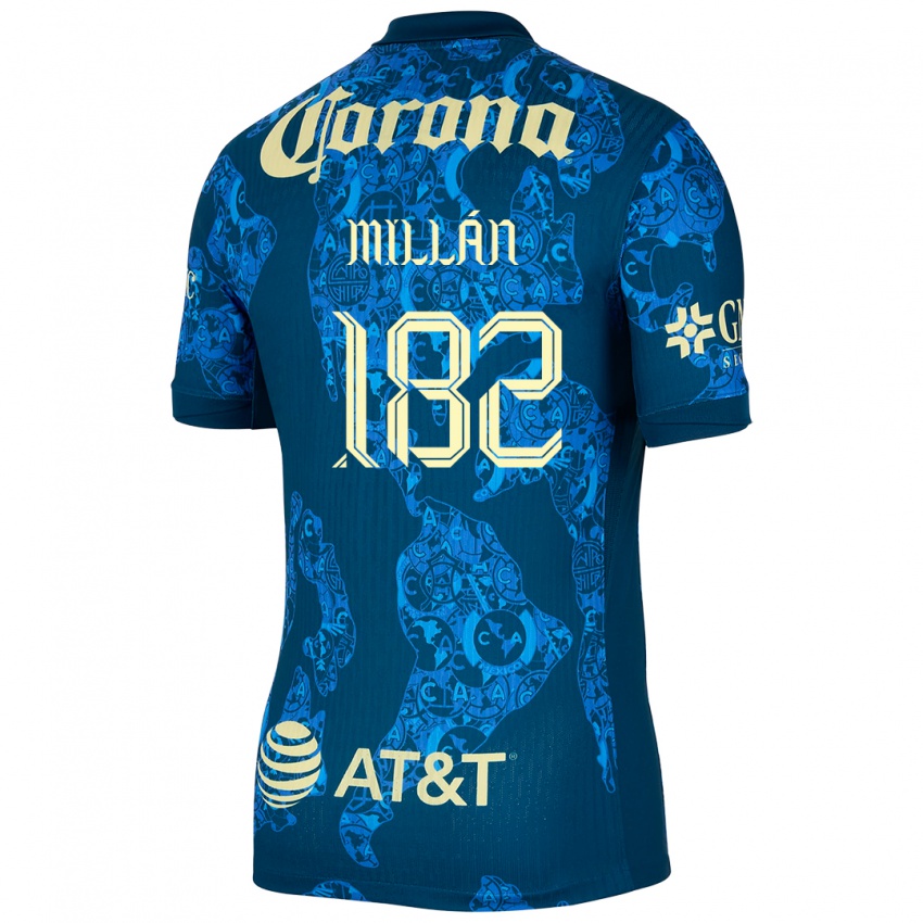 Criança Camisola Daniel Millán #182 Azul Amarelo Alternativa 2024/25 Camisa Brasil