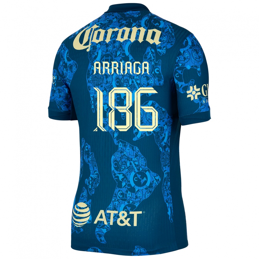 Criança Camisola Diego Arriaga #186 Azul Amarelo Alternativa 2024/25 Camisa Brasil