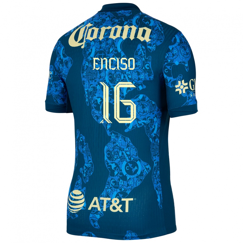 Criança Camisola Sabrina Enciso #16 Azul Amarelo Alternativa 2024/25 Camisa Brasil