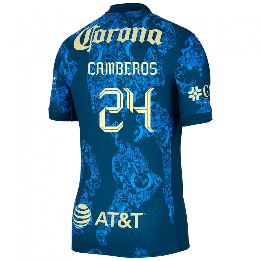 Criança Camisola Scarlett Camberos #24 Azul Amarelo Alternativa 2024/25 Camisa Brasil