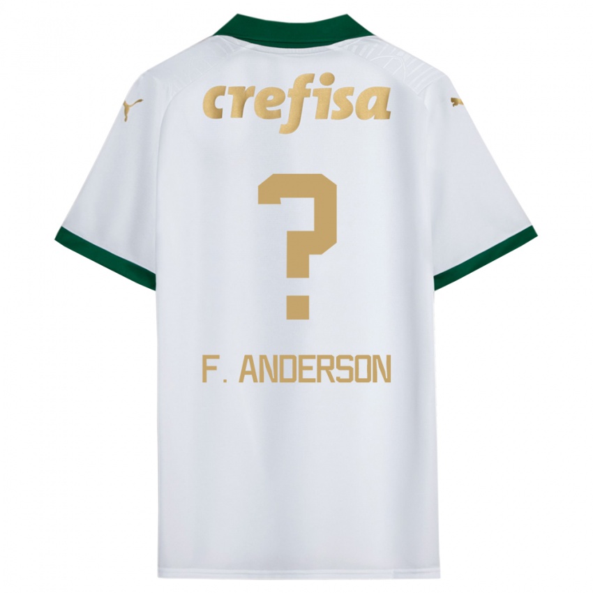 Criança Camisola Felipe Anderson #0 Branco Verde Alternativa 2024/25 Camisa Brasil