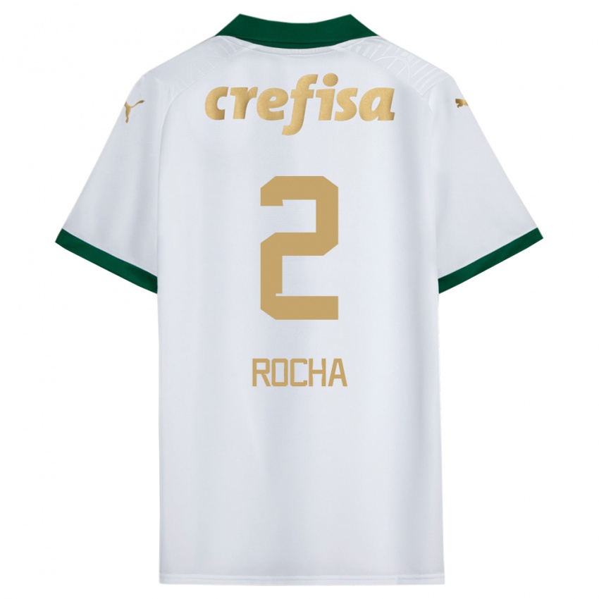 Criança Camisola Marcos Rocha #2 Branco Verde Alternativa 2024/25 Camisa Brasil