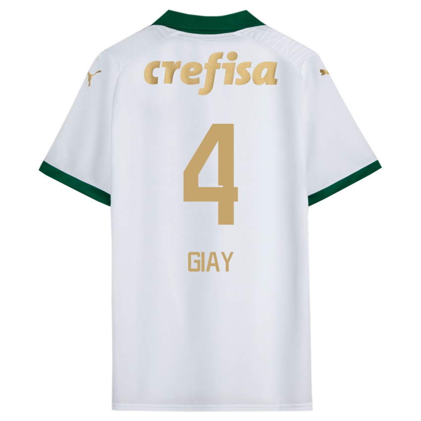 Criança Camisola Agustín Giay #4 Branco Verde Alternativa 2024/25 Camisa Brasil