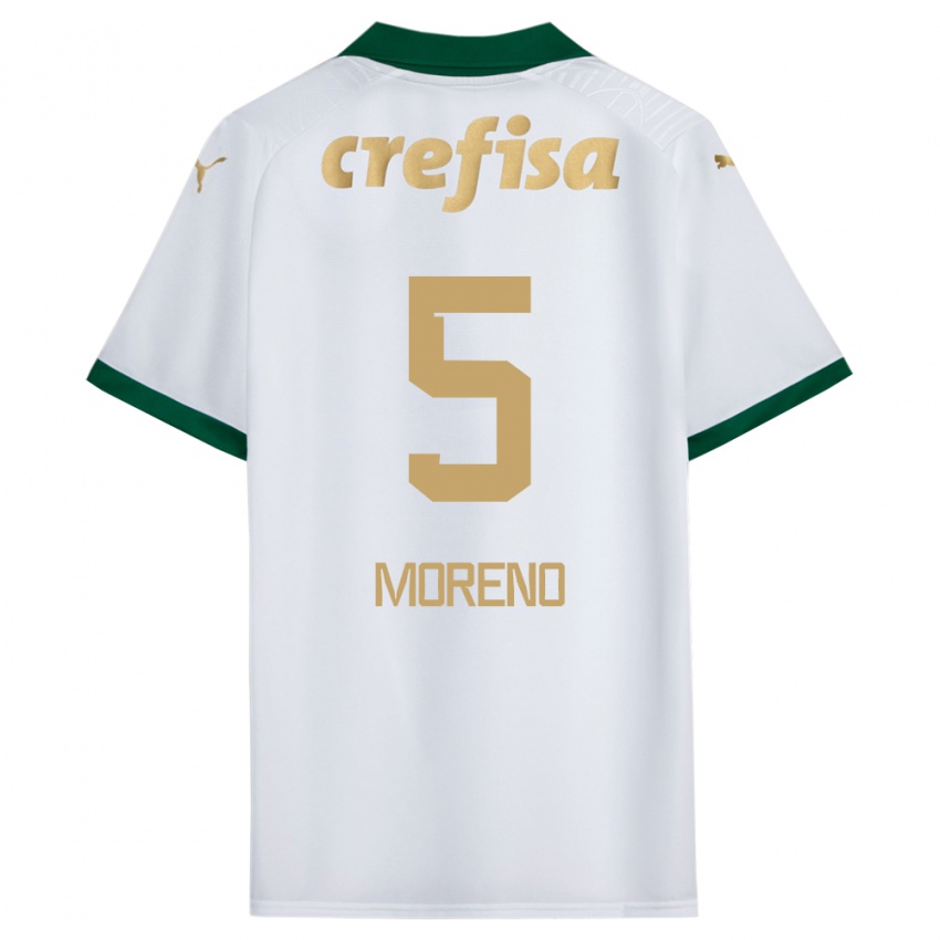 Criança Camisola Aníbal Moreno #5 Branco Verde Alternativa 2024/25 Camisa Brasil