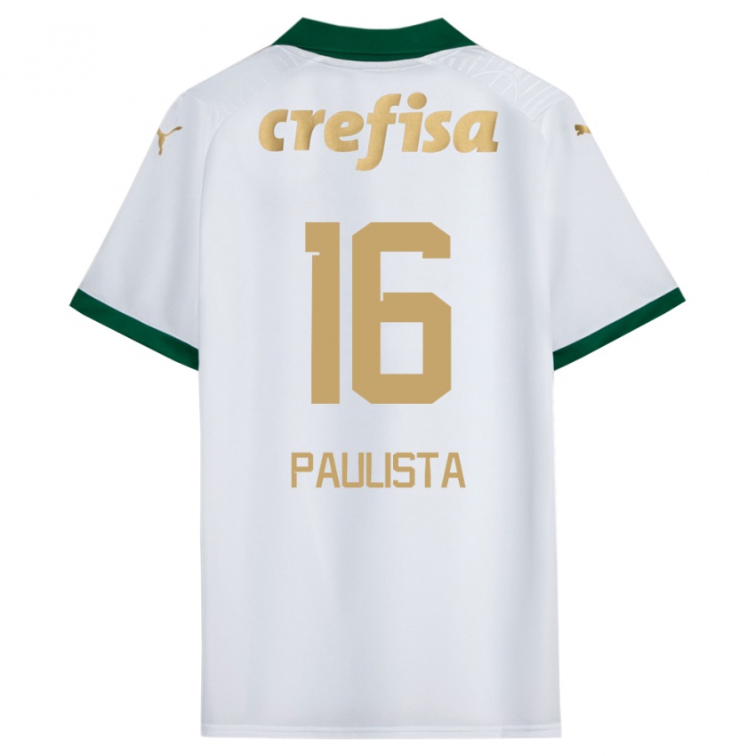 Criança Camisola Caio Paulista #16 Branco Verde Alternativa 2024/25 Camisa Brasil