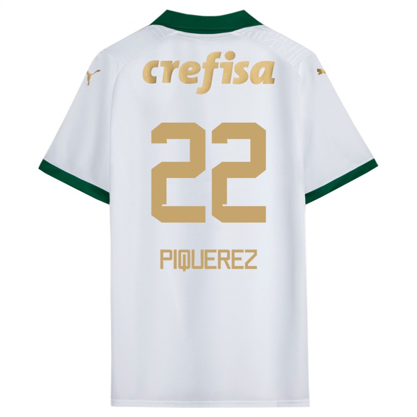 Criança Camisola Joaquin Piquerez #22 Branco Verde Alternativa 2024/25 Camisa Brasil