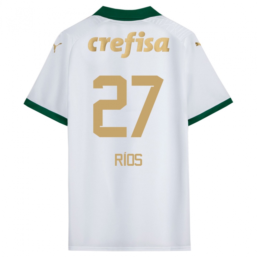 Criança Camisola Richard Ríos #27 Branco Verde Alternativa 2024/25 Camisa Brasil