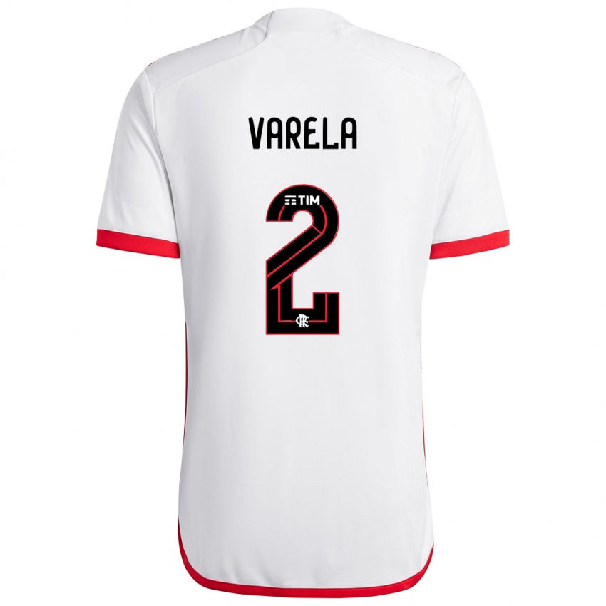 Criança Camisola Guillermo Varela #2 Branco Vermelho Alternativa 2024/25 Camisa Brasil