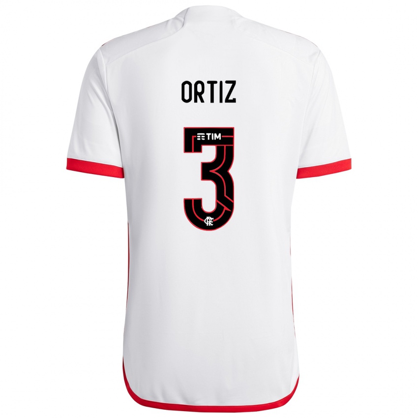 Criança Camisola Léo Ortiz #3 Branco Vermelho Alternativa 2024/25 Camisa Brasil