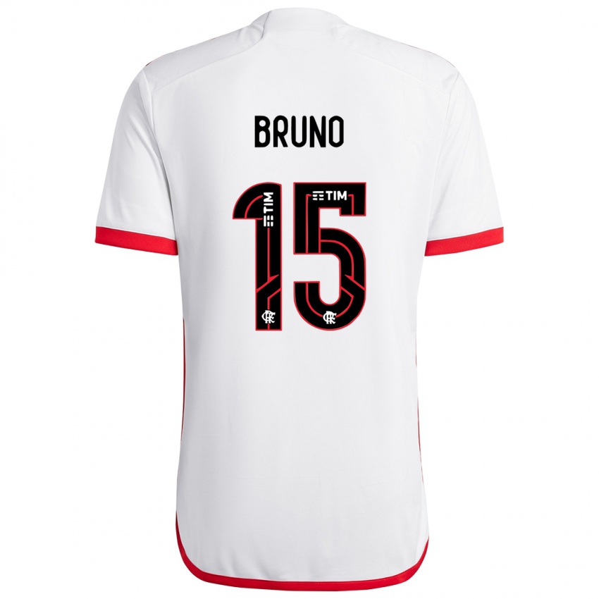 Criança Camisola Fabrício Bruno #15 Branco Vermelho Alternativa 2024/25 Camisa Brasil